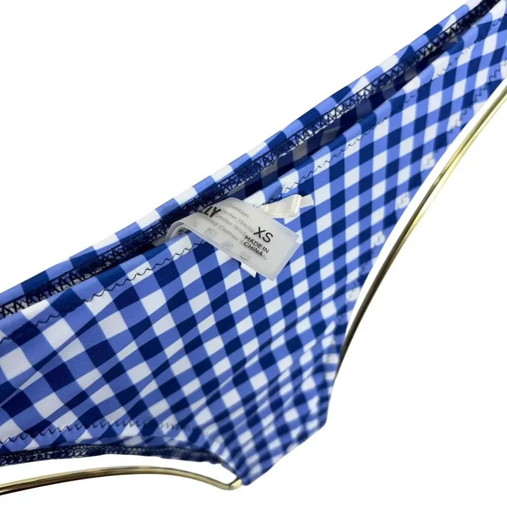 Seamolly Blue Gingham Bikini Set Underwire Swimsuit Two Piece Cottagecore XS NWT